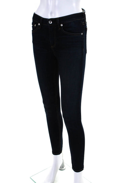 Rag & Bone Womens Cate Mid Rise Ankle Skinny Jeans Pants Dark Blue Size 25