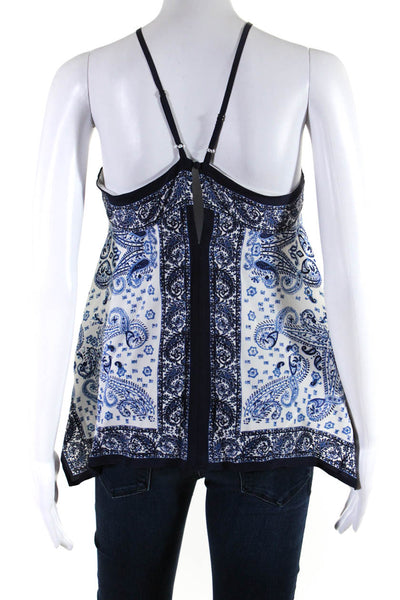 Joie Womens Paisley Print Halter Top White Blue Size Extra Extra Small