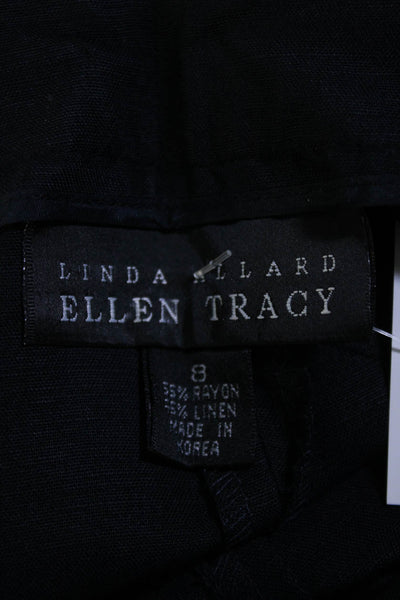Linda Allard Ellen Tracy Womens Vintage High Waist Wide Leg Pants Navy Size 8
