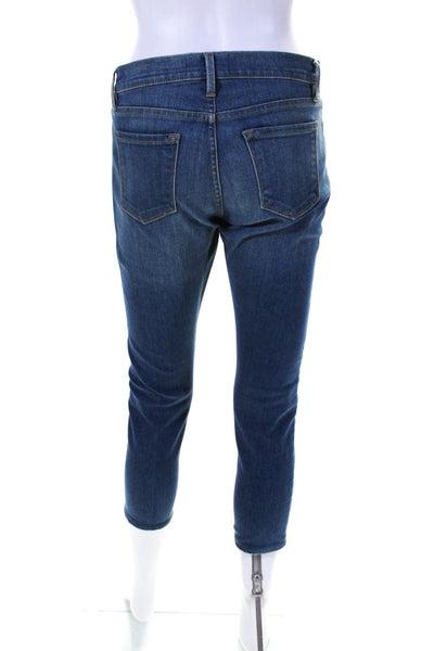 Frame Womens Le Garcon Low Rise Cropped Slim Boyfriend Jeans Blue Size 24