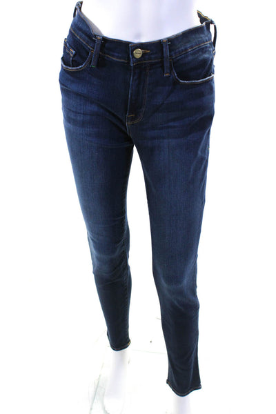 Frame Womens Cotton Five Pocket Button Closure Skinny Jeans Blue Size 29