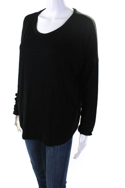 Rag & Bone Womens Round Neck Long Sleeve Pullover Top Black Size M