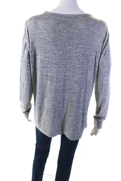 Rag & Bone Womens Stretch V-Neck Long Sleeve Pullover Blouse Top Gray Size M
