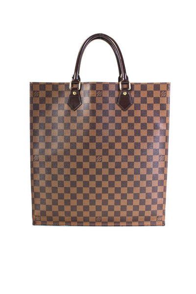 Louis Vuitton Womens Sac Plat Brown Damer Ebene Coated Canvas Tote Handbag