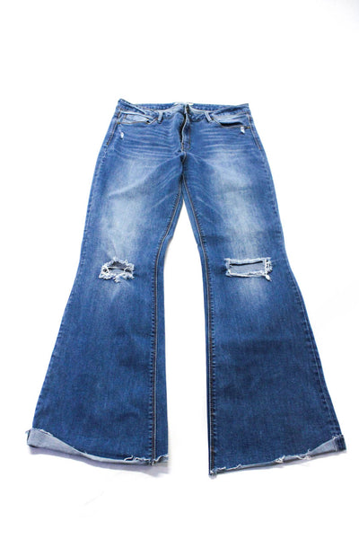 Unpublished Womens Medium Wash Distress Bootcut Straight Jeans Blue 31 33 Lot 2