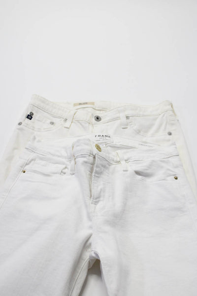 Frame AG Adriano Goldschmied Womens White Mid-Rise Skinny Jeans Size 27 Lot 2