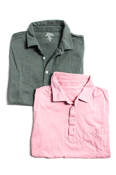 Vineyard Vines J Crew Mens Collared Polo Shirts Pink Gray Small Medium Lot 2