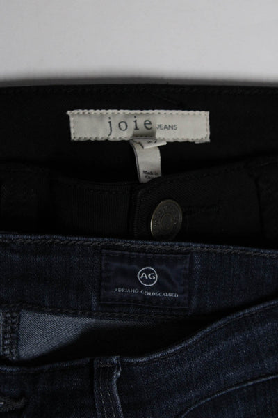 Joie AG Womens High Rise Skinny Ankle Jeans Black Blue Denim Size 27 Lot 2