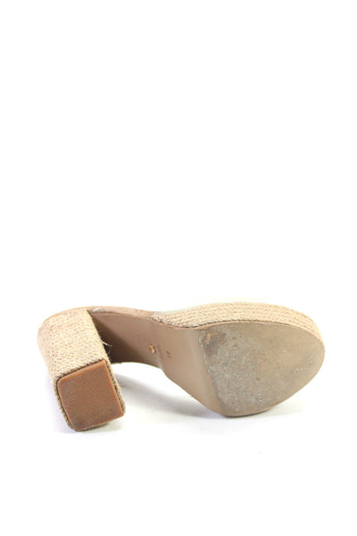 Raye Womens Espadrille Open Toe Platform Block Heels Mules Clear Size 6.5