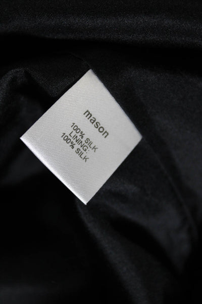 Michelle Mason Womens 100% Silk One Shoulder Sleeveless Tank Blouse Black Size 2