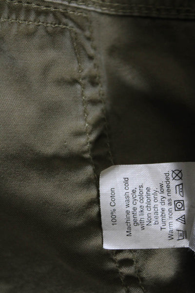 J Crew Womens Drawstring Waist Zippered Cargo Pocket Jacket Army Green Size XS