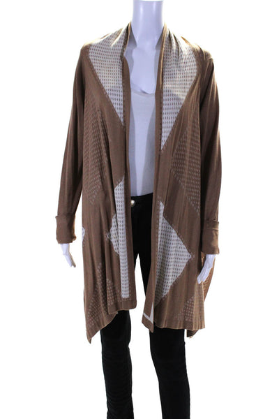 BCBGMAXAZRIA Women's Long Sleeves Open Front Cardigan Sweater Brown Size M/L