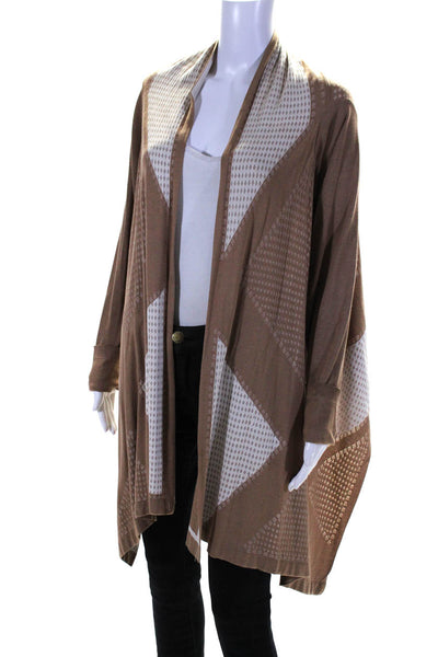 BCBGMAXAZRIA Women's Long Sleeves Open Front Cardigan Sweater Brown Size M/L