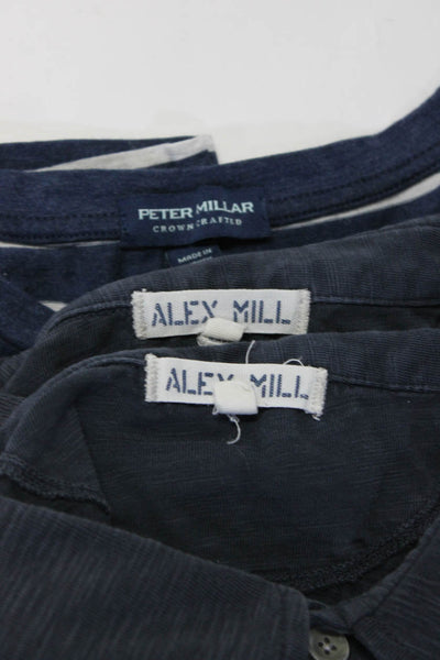 Alex Mill Peter Millar Mens Polo Tee Shirts Black Blue Size Large Lot 3