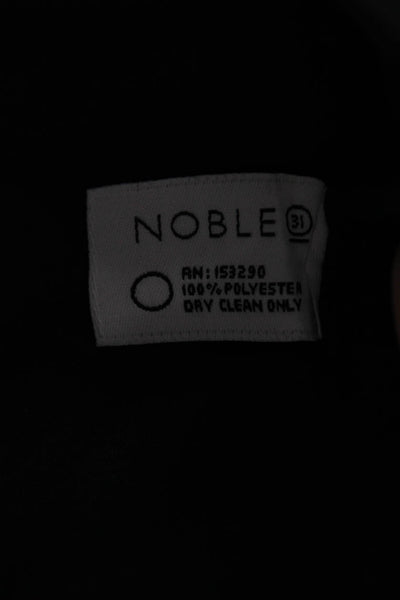 Noble 31 Womens 3/4 Sleeve V Neck Oversized Top Blouse Black Size Medium