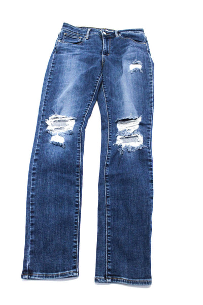 Levis Zara Womens Distress Buttoned Skinny Leg Jeans Pants Blue Size 29 Lot 2