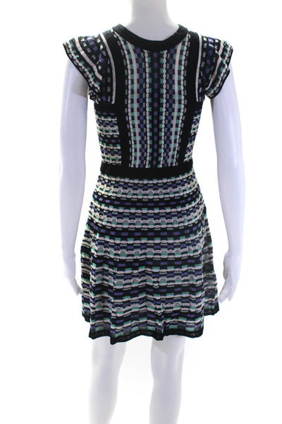 M Missoni Womens Sleeveless Crew Neck Printed Knit Dress Multicolored Size IT 38