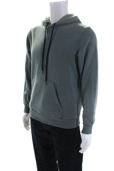 Theory Mens Pullover Long Sleeve Drawstring Hoodie Sweater Gray Size Small