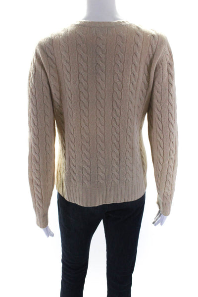 Calypso Christiane Celle Womens Brown Cashmere Cable Knit Sweater Top Size M