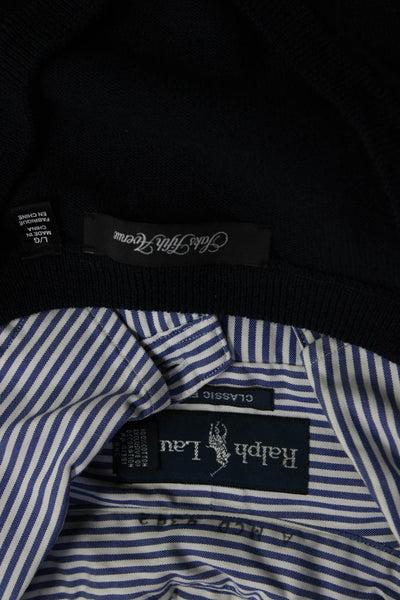 Saks Fifth Avenue Ralph Lauren Mens Sweater Shirt Size Large 15.5 34/35 Lot 2