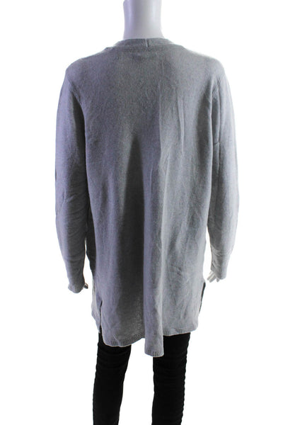 ATM Womens Long Open Front Cardigan Sweater Gray Cashmere Size Medium