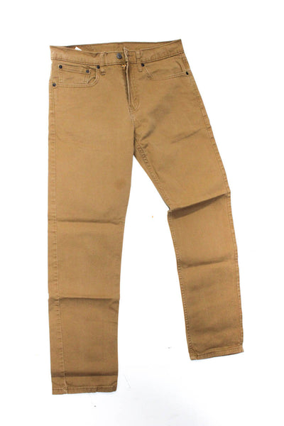 Levis Mens Cotton Buttoned Straight Leg Casual Pants Brown Size EUR31 Lot 2
