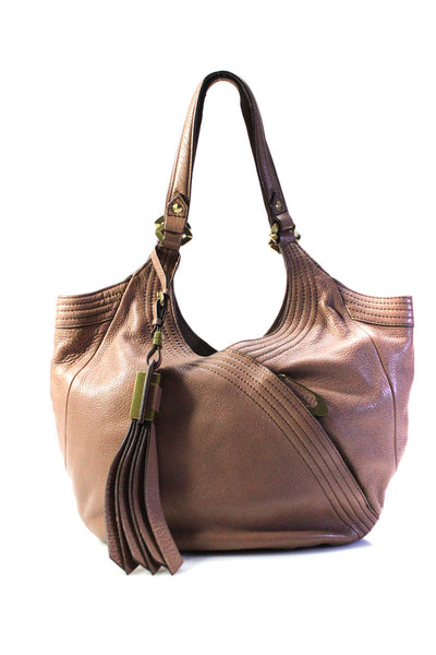 Oryany Womens Leather Magnetic Closure Top Handle Shoulder Bag Purse Brown