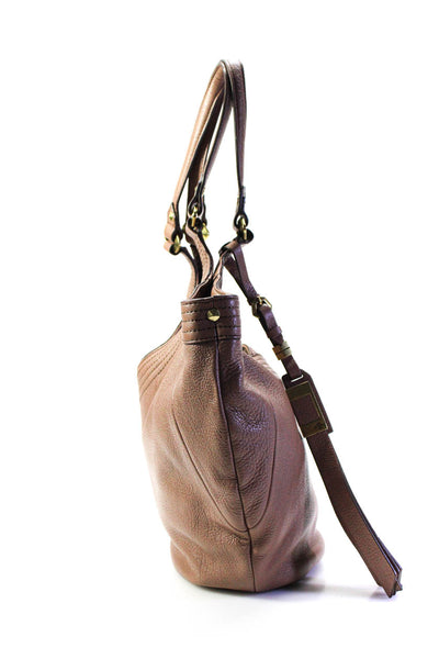 Oryany Womens Leather Magnetic Closure Top Handle Shoulder Bag Purse Brown