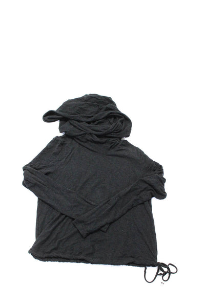 Cabi Free People Womens Cowl Mock Neck Shirt Sweater Gray Black Medium Lot 2