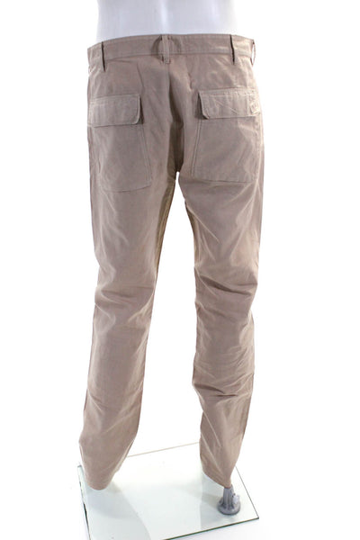 Theory Men's Button Closure Pockets Flat Front Straight Leg Pant Beige Size 33