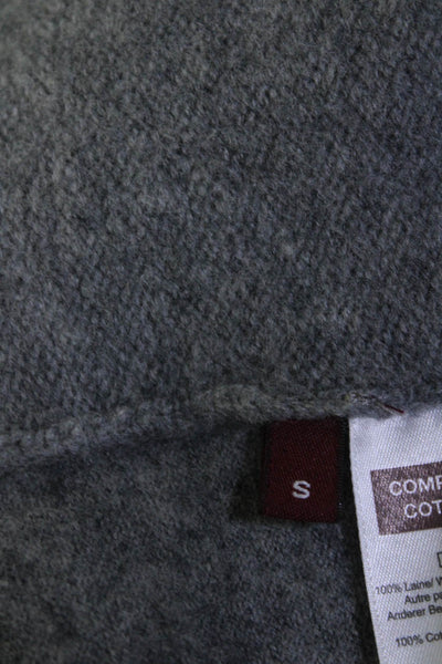 Comptoir Des Cotonniers Womens Collared Layered Sweatshirt Gray White Size Small