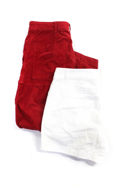 Anthropologie J Crew Womens Shorts Red Straight Leg Cargo Pants Size 6 Lot 2