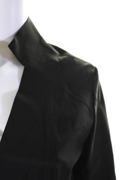 Athleta Womens Solid Black Open Front Long Sleeve Blazer Jacket Size 8