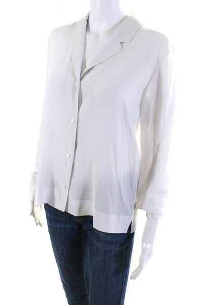 Everlane Womens Light Gray Collar Long Sleeve Button Down Blouse Top Size 4