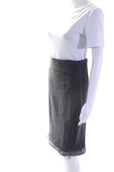 Gunex Womens Dark Gray Side Zip Midi Pencil Skirt Size 6