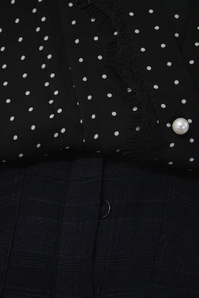 Splendid Zara Womens Polka Dot Buttoned Dress Blouse Top Navy Size S Lot 2