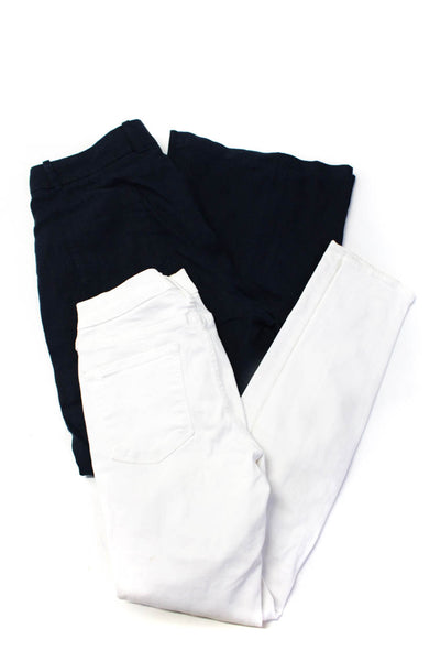 Frame Zara Womens Cotton Buttoned Skinny Wide Jeans Pants White Size S 27 Lot 2