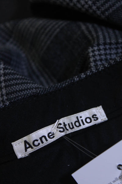 ACNE Studios Women's Hook Closure Pockets Straight Leg Plaid Pant Size 34
