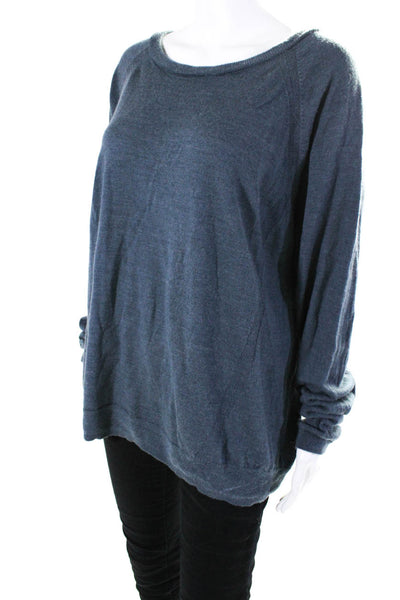 Lululemon Women's Round Neck Long Sleeves Pullover Sweater Blue Size 8