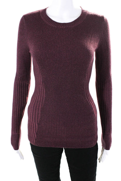 Lululemon Women's Crewneck Long Sleeves Ribbed Pullover Sweater Burgundy Size 8