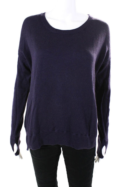 Lululemon Womens Round Neck Long Sleeves Hi-Lo Hem Pullover Sweater Purple Size