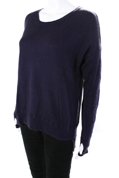 Lululemon Womens Round Neck Long Sleeves Hi-Lo Hem Pullover Sweater Purple Size