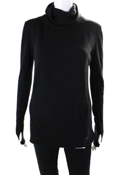 Lululemon Women's Turtleneck Long Sleeves Pullover Pockets Sweater Black Size 8