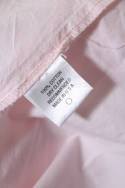 Noble 31 Womens Long Sleeve Mock Neck Boxy Shirt Pink Cotton Size Small