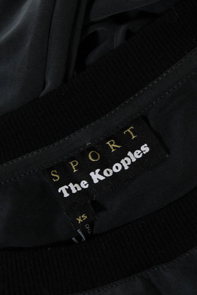 Sport The Kooples Womens Sleeveless Crew Neck Midi Shift Dress Gray Black XS