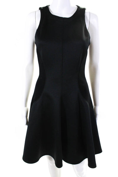 Faith Connexion Womens Back Zip Scoop Neck A Line Dress Black Size Medium