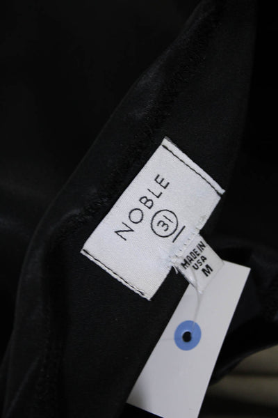 Noble 31 Womens Short Sleeve Crew Neck Oversized Pocket Shirt Black Size Medium