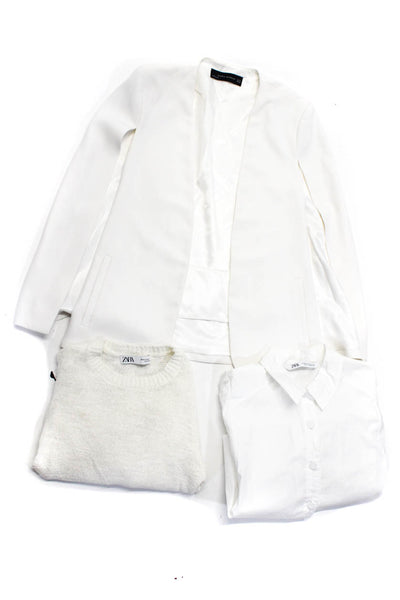 Zara Womens Open Front Lined Cape Blazer White Size XS M Lot 3
