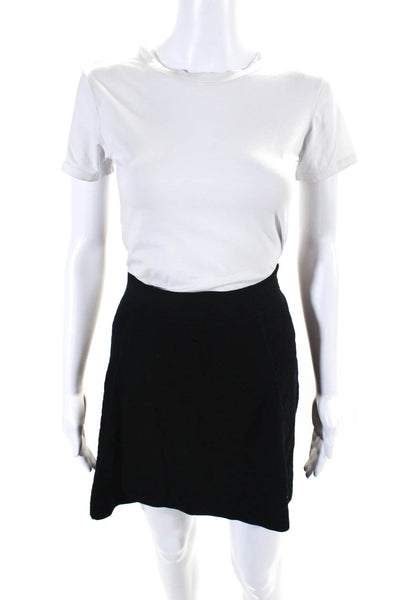 Theory Womens Textured Unlined A Line Skirt Black Size M