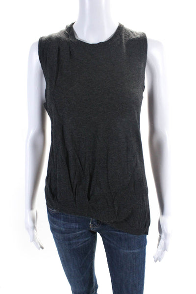 Brochu Walker Womens Pleated Sleeveless Knit Tank Top Gray Size XS